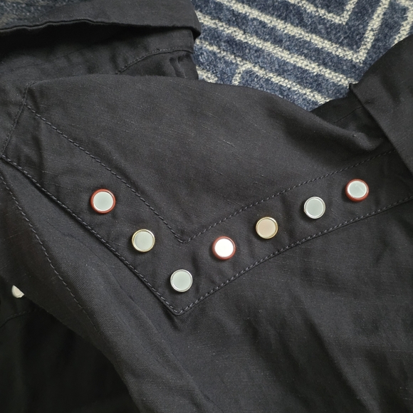 Sandro Mavel Tie-Front Western Shirt Dress, Size 36, Black - Picture 7 of 13